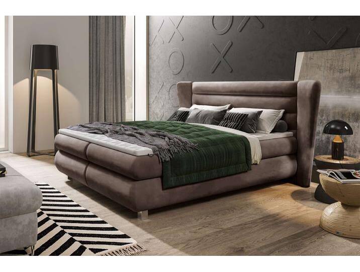 Tyson Boxspringbett 160x200 cm Kunstleder MADRYT Braun Bonell-Federung Tyson Boxspringbett 160x200 cm Kunstleder MADRYT Braun Bonell-Federung von 99rooms