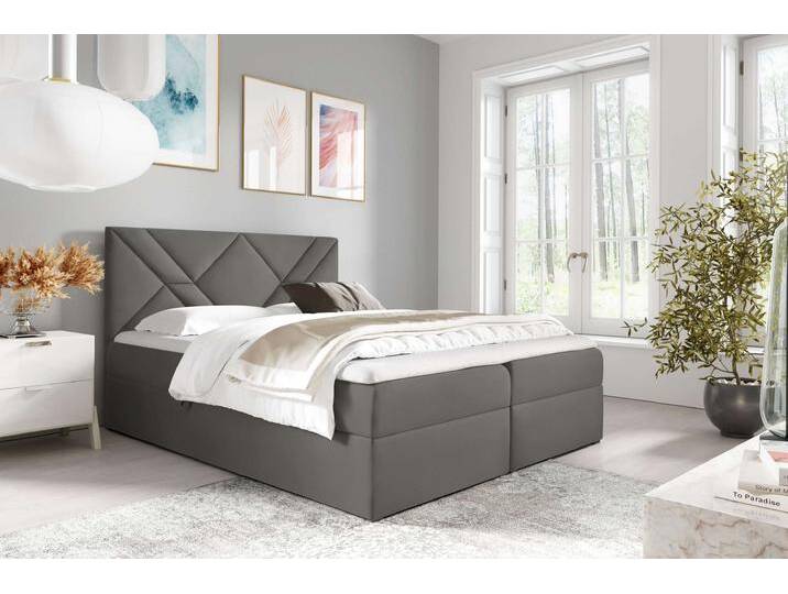 Umbro Boxspringbett 140x200 cm Kunstleder SOFT Grau von 99rooms