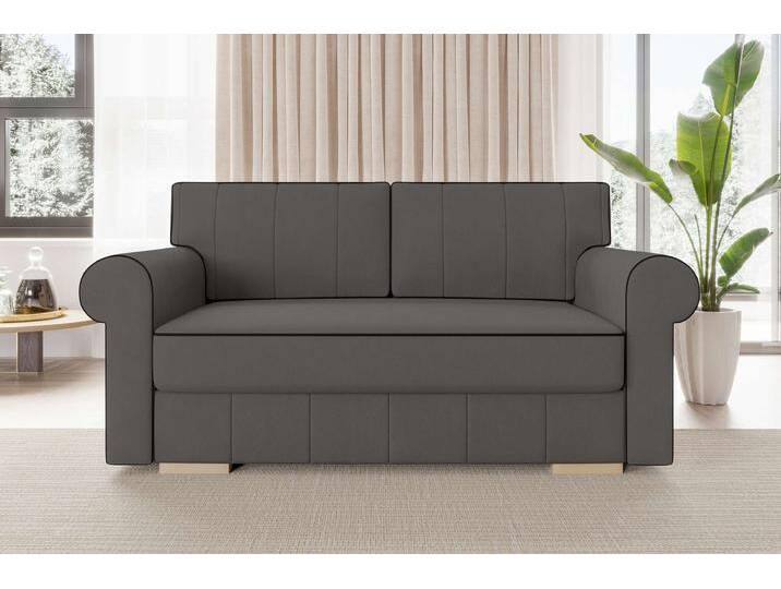 Vera I Einzelsofa Velours KRONOS Dunkelgrau von 99rooms