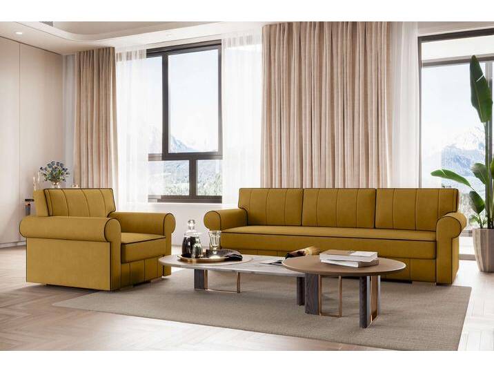 Vera Polstergarnitur I Velours KRONOS Gelb Vera Polstergarnitur I Velours KRONOS Gelb von 99rooms