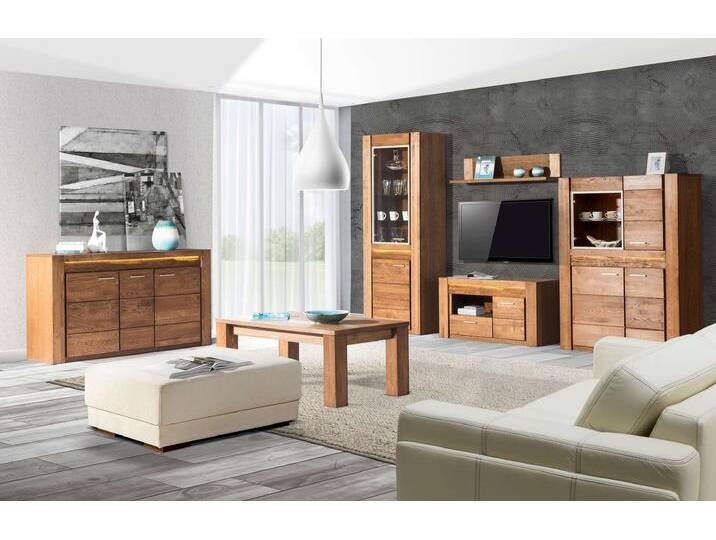 Vittorio Vitrine Massivholz Eiche Rustikal Links ohne LED-Beleuchtung von 99rooms