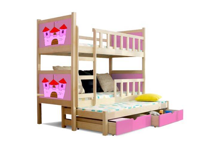 Zoo II Funktionsbett Kiefer Rosa von 99rooms