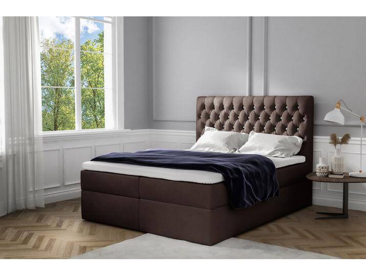 Zorro Boxspringbett Kunstleder 140x200 cm Braun von 99rooms