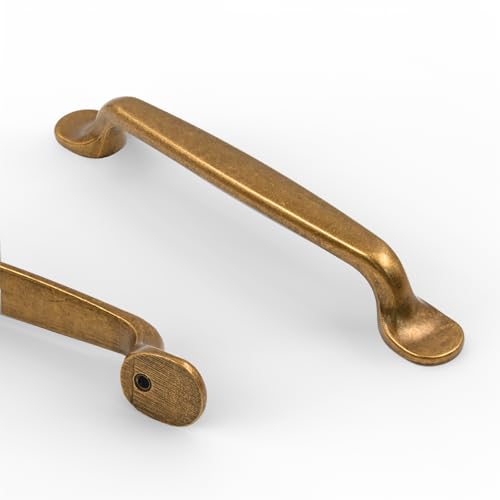 9BUILD 10 Stück Möbelgriffe Antik Messing Schrankgriffe Küchengriffe 128MM Lochabstand Schubladen Griffe Zinklegierung Schubladengriffe Griffe für Küchenschränke EU0053 von 9BUILD