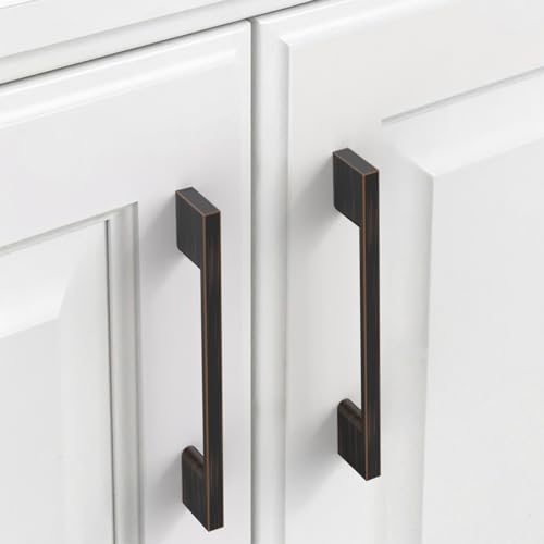 9BUILD 10 Stück Schrankgriffe Ölgeriebener Bronze Lochabstand 128mm Griffe für Küchenschränke Möbelgriffe Küchengriffe griffe möbel Küchenschrank Schranktürgriffe EU0035 von 9BUILD