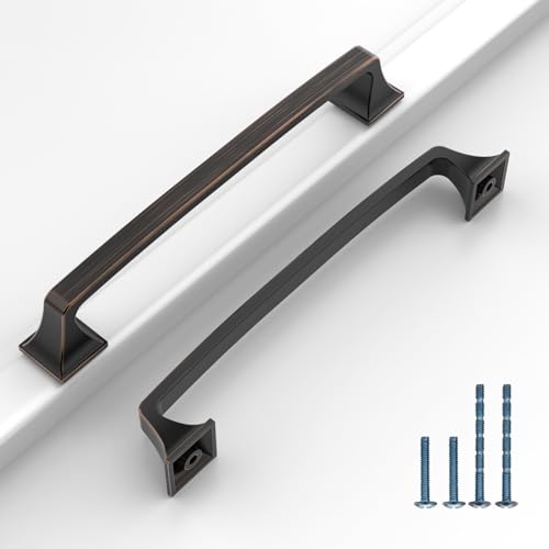9BUILD 10 Stück Schrankgriffe Ölgeriebener Bronze Lochabstand 160mm Griffe für Küchenschränke Zinklegierung Möbelgriffe Küchengriffe griffe möbel Küchenschrank Schranktürgriffe EU0037 von 9BUILD