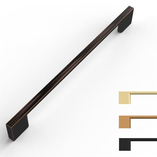 9BUILD 10 Stück Schrankgriffe Ölgeriebener Bronze Lochabstand 192mm Griffe für Küchenschränke Möbelgriffe Küchengriffe griffe möbel Küchenschrank Schranktürgriffe EU0035 von 9BUILD