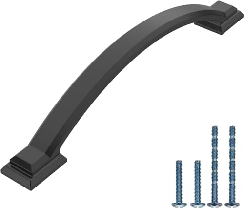 9BUILD 10 Stück Schrankgriffe Schwarz Lochabstand 128mm Griffe für Küchenschränke Zinklegierung Möbelgriffe Küchengriffe griffe möbel Küchenschrank Schranktürgriffe EU0047 von 9BUILD