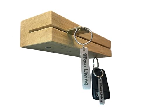 9FOUR LIVING Design-Schlüsselbrett aus Esche 20 cm, magnetisch, hochwertig und modern mit 3 in 1 Funktion |Stecken, hängen, ablegen| inklusive Montagematerial von 9FOUR LIVING