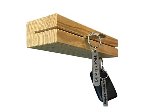 9FOUR LIVING Design-Schlüsselbrett aus Hainbuche 20 cm, magnetisch, hochwertig und modern mit 3 in 1 Funktion |Stecken, hängen, ablegen| inklusive Montagematerial von 9FOUR LIVING