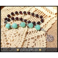 Granat & Hemimorphit Mit Lebensbaum - Bahai Gebetskette 13x15mm | Alláh-U-Abhá "Sanguine" Bpb47 Granat & Hemimorphit Mit Lebensbaum - Bahai Gebetskette 13x15mm | Alláh-U-Abhá "Sanguine" Bpb47 von 9StarJewelry