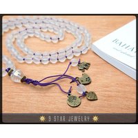 Matte Kristall Handgeknüpfte Bahai Gebetskette - Full 95 | Alláh-U-Abhá "Miya" Bpb68 von 9StarJewelry