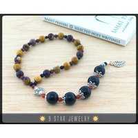 Schwarzer Obsidian & Moukait Baha'i Gebetskette 5x19 | Alláh-U-Abhá "Bewahrer Der Stärke" - Bpb49 Schwarzer Obsidian & Moukait Baha'i Gebetskette 5x19 | Alláh-U-Abhá "Bewahrer Der Stärke" - Bpb49 von 9StarJewelry