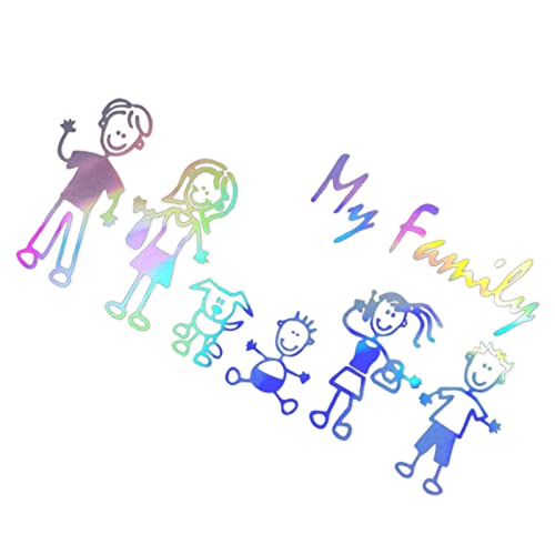 A/A Familie Autoaufkleber - Strichmännchen Familie Aufkleber | Familienaufkleber für Autoscheiben, All In The Stick Figure Family Ihr lustiger Vinyl-Aufkleber für Autos, Fenster, LKWs, Laptops von A/A