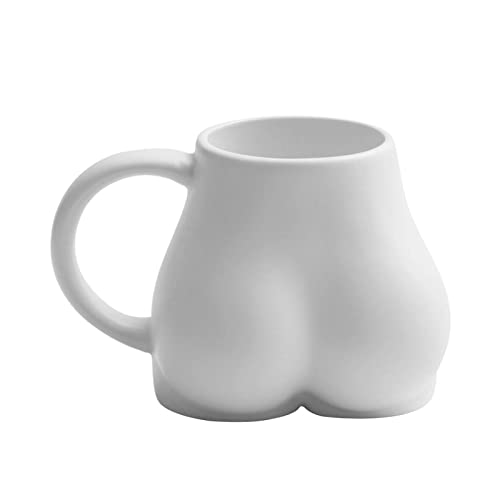 A/A Hintern Becher | Neuheit Hintern Kaffeetasse - Lustige Teetasse, 300 ml Hintern Keramik Kaffeetasse, Gesäß Tasse Tasse für Kaffee Milch Tee Saft, weiß von A/A