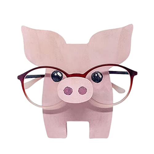 A/A Tier Brillenhalter Ständer, Holz Tier Brillenhalter Katze Schwein, Kreative Tier Brillenhalterung, für Kinder Erwachsene Weihnachten Urlaub Neujahr Geschenk von A/A