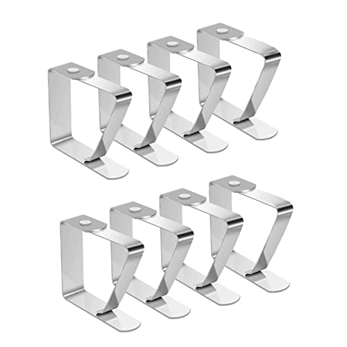 A/A Tischdeckenklammern Metall | rutschfeste Flexible Edelstahl-Tischklemmen für Tischdecken | für Dicke Tische im Innen- und Außenbereich (8-PCS) von A/A