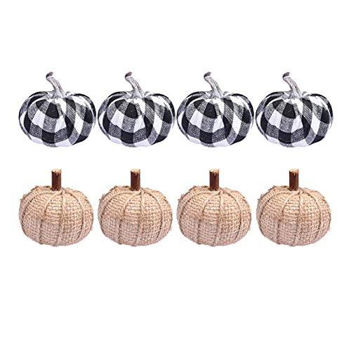 A/A 8-teiliges künstliches Kürbis-Set, künstliche Kürbisse, Ernte, Kürbisse, Herbstfest, Jute, Kürbis für Herbst, Hochzeit, Erntedankfest, Halloween, Tischdekoration von A/A