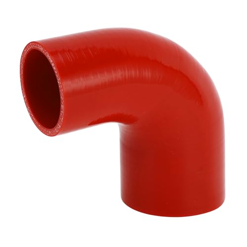 A ABSOPRO 1 Stück 51mm/2.01"-60mm/2.36" ID 90mm/3.54" Länge 90 Grad Roter Autosilikonschlauch Kühlmittelschlauch Universal von A ABSOPRO