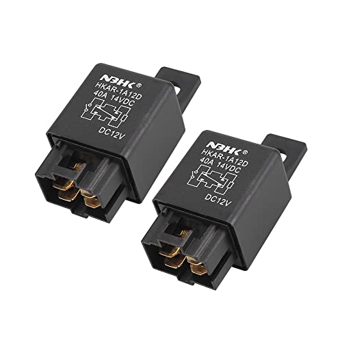A ABSOPRO 2 Stück Kfz Relais 40A DC 12V 4 Stifte SPST Schwarz von A ABSOPRO