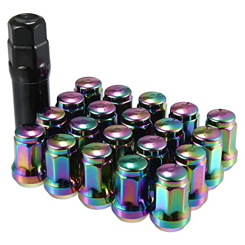 A ABSOPRO 21 Stück Auto M12x1.25 Heptagon Radmutter 32mm Schrauben Multifarbe von A ABSOPRO