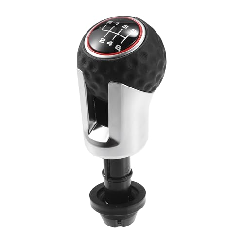 A ABSOPRO 6-Gang-Schaltknauf für VW Golf 2003-2021 Kunststoff-Faux-Leder-Schaltgetriebe-Schaltknauf mit 1 Adapter Schwarz und Rot 1 Stück von A ABSOPRO
