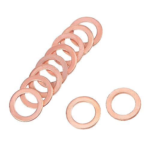A ABSOPRO Kupferscheibe M8 x 12mm x 1mm Flachdichtdichtungsring (Set von 50) von A ABSOPRO