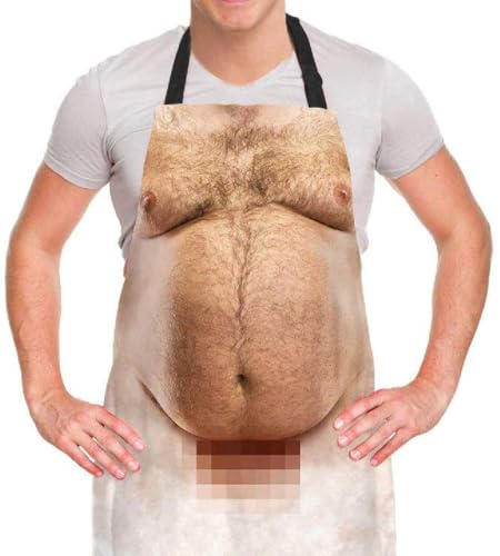 A AIFAMY Lustige Männer Kochen Grillen Schürzen Bauch BBQ Lustige Gag Geschenke für Weihnachten, weißer Elefant Geschenk Austausch, Rot/Ausflug, einfarbig (Getaway Solids), Einheitsgröße von A AIFAMY