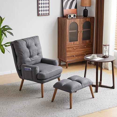 A ALFRESCOOL Loungesessel mit Fußstütze, Rückenlehne 5-stufig verstellbar, neigbar, Stuhl mit seitlicher Ablage von A ALFRESCOOL