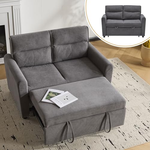 A ALFRESCOOL Schlafsofa 2-Sitzer Ausziehbar mit Verstellbarer Rückenlehne, I-Form Couch mit Schlaffunktion, Faltbares Schlafsofa für Wohnzimmer & Schlafzimmer, Grau A ALFRESCOOL Schlafsofa 2-Sitzer Ausziehbar mit Verstellbarer Rückenlehne, I-Form Couch mit Schlaffunktion, Faltbares Schlafsofa für Wohnzimmer & Schlafzimmer, Grau von A ALFRESCOOL