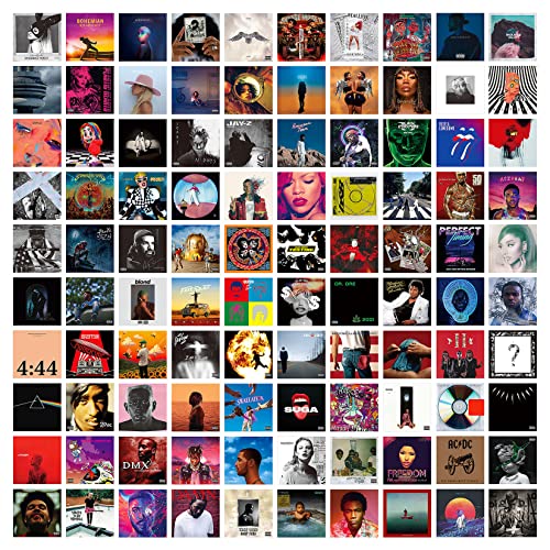 A ART·ZONE 100 Pcs 5x5 Zoll-Poster Wand Collage Kit für Raum, Album Cover , Musik , Rapper , Band , für Schlafzimmer von A ART·ZONE