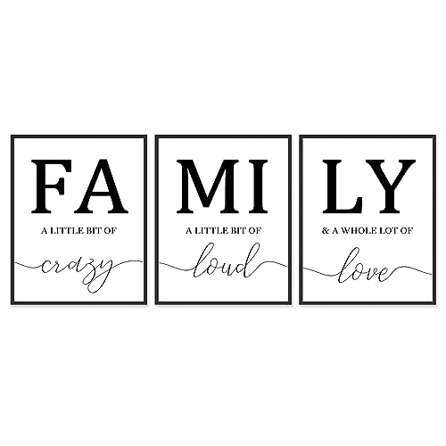 A ART·ZONE Familienplakat Schwarz und Weiß Wandkunst für Wohnzimmer, 11x14 Zoll Leinwanddrucke ungerahmt Satz von 3, Küche Wandposter Flur Decor Kunstdrucke A ART·ZONE Familienplakat Schwarz und Weiß Wandkunst für Wohnzimmer, 11x14 Zoll Leinwanddrucke ungerahmt Satz von 3, Küche Wandposter Flur Decor Kunstdrucke von A ART·ZONE