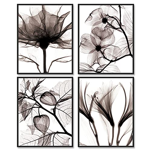 A ART·ZONE Schwarz-Weiß-Wand-Kunstdrucke Poster Dekor, 11x14 Leinwand Drucke Ungerahmte Satz von 4, Botanische Drucke Poster Moderne Pflanzengemälde für Wanddekorationen A ART·ZONE Schwarz-Weiß-Wand-Kunstdrucke Poster Dekor, 11x14 Leinwand Drucke Ungerahmte Satz von 4, Botanische Drucke Poster Moderne Pflanzengemälde für Wanddekorationen von A ART·ZONE