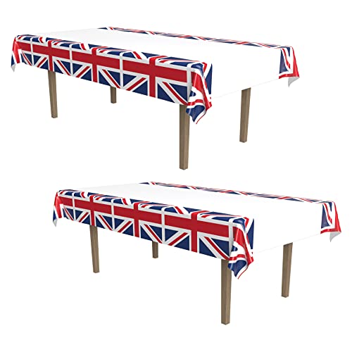 Beistle 54747 Rechteckige Tischdecke aus Kunststoff mit Union Jack-Design Britisches Partyzubehör, Sherlock Holmes Dekorationen, rot/weiß/blau Beistle 54747 Rechteckige Tischdecke aus Kunststoff mit Union Jack-Design Britisches Partyzubehör, Sherlock Holmes Dekorationen, rot/weiß/blau von Beistle