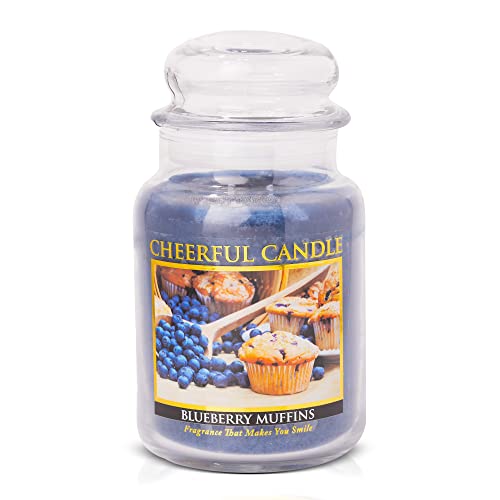 A Cheerful Giver Blueberry Muffins 24 oz. Jar Candle Duftkerze im Glas, 680 ml, Paraffinwachs, 24oz, 680 von A Cheerful Giver