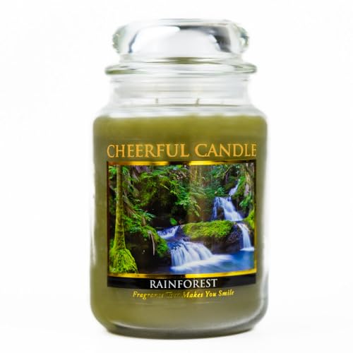 A Cheerful Giver - Rainforest - 24oz Scented Candle Jar - Cheerful Candle -135 Hours of Burn Time, Candles Gifts for Women von A Cheerful Giver