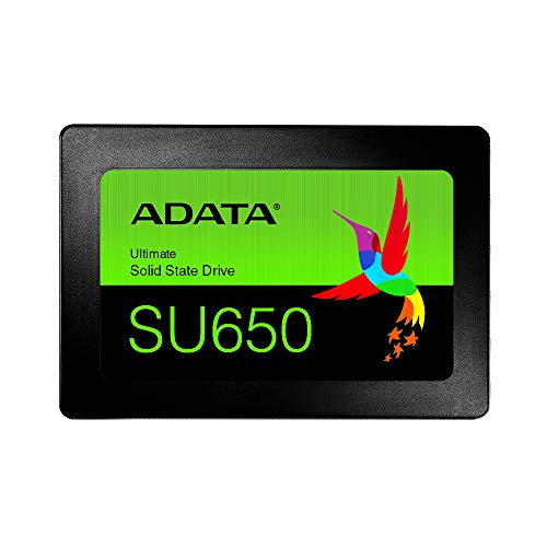 ADATA Ultimate SU650 Interne Solid State Drive 480 GB 3D-NAND SSD-Festplatte, schwarz von ADATA