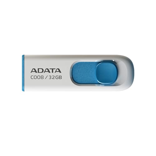 ADATA 32GB USB-Stick C008 Slider USB 2.0 weiss blau ADATA 32GB USB-Stick C008 Slider USB 2.0 weiss blau von ADATA
