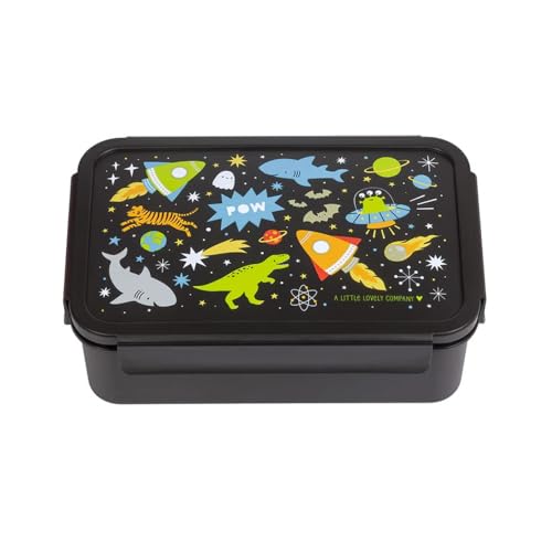 A LITTLE LOVELY COMPANY Bento Lunchbox Galaxy – Brotdose, Brotbüchse, Vesperbox, Jausenbox, Pausenbox, Frühstücksbox, Snackbox für Kinder von A LITTLE LOVELY COMPANY