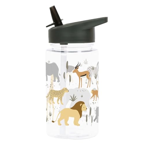 A little lovely company Kinder Trinkflasche 450ml(Savanne Dunkelgrün) von A LITTLE LOVELY COMPANY