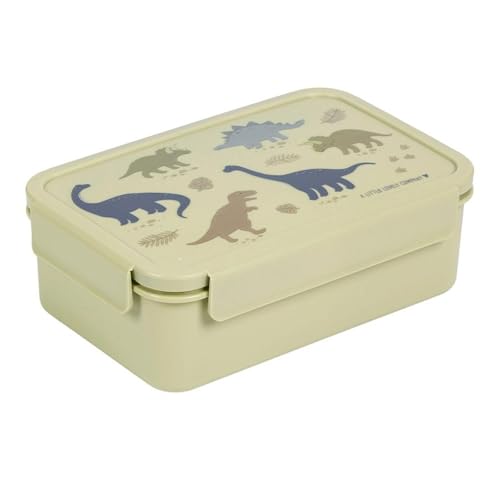 ALLC Kinder Bento Lunchbox Brotdose 14x21 cm(Dinosaurier Grün) von A LITTLE LOVELY COMPANY
