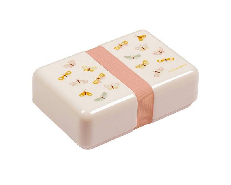 A Little Lovely Company Lunchbox Brotdose Schmetterlinge 18 x 6 x 12 cm mit Gummiband von A Little Lovely Company