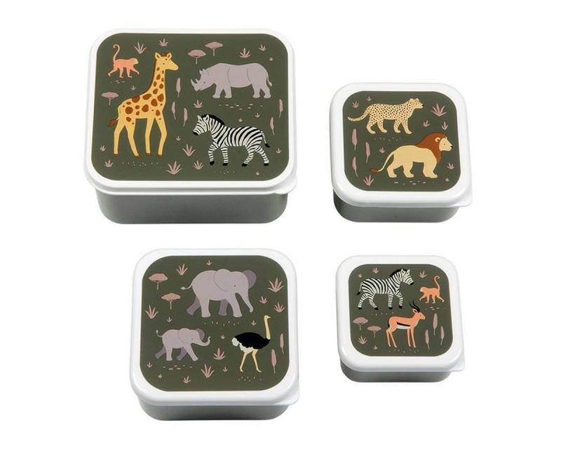A Little Lovely Company Lunchbox Brotdosen Savanne 4er Set in unterschiedlichen Größen von A Little Lovely Company