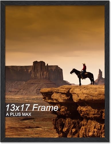 A PLUS MAX Bilderrahmen, 33 x 43 cm, schwarzer Holzrahmen für 33 x 43 cm, Rahmen mit Holzmaserung für Wand, 1 Packung/Schwarz von A PLUS MAX