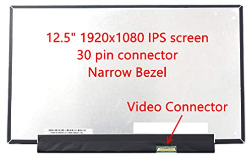 12.5" Screen for N125HCE-GN1 N125HCE-GPA 1920x1080 30 pin (Buttom Right Connector) Narrow BAZEL IPS von A PLUS SCREEN