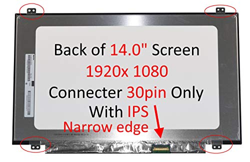 New 14" Screen 30 pin Narrow bazel Matte LCD Replacement (IPS) fits N140HCA-EAC, LP140WF7-SPK2… von A Plus Screen