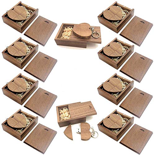 A Plus+ 10 Stück USB 3.0 Speicherstick 16GB Holz USB Flash Drive mit Holzbox (Herzform) von A Plus