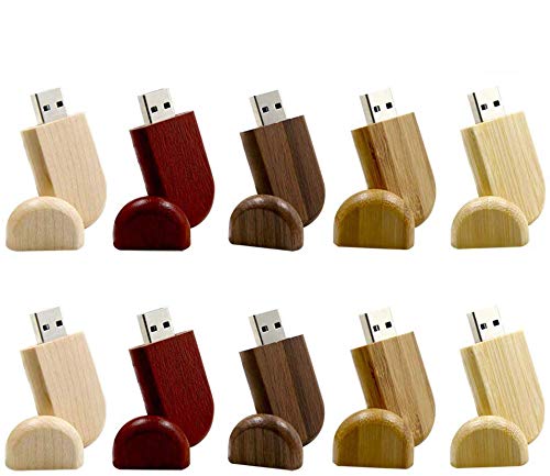 A Plus+ USB Stick 8GB Holz und Bambus USB 2.0 Memory Sticks Speicherstick Flash Drive (10 Stück) von A Plus