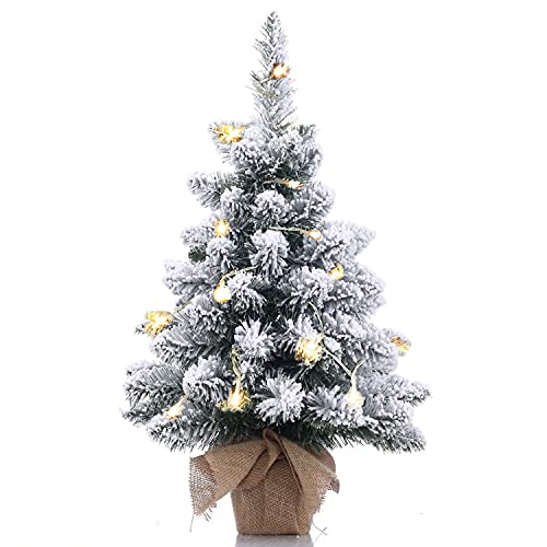A-SZCXTOP 20 Zoll Mini Weihnachtsbaum Desktop Baum mit Schnee bedeckt künstliche Weihnachtsbaum für zu Hause und büro Desktop Dekoration（50cm） von A-SZCXTOP