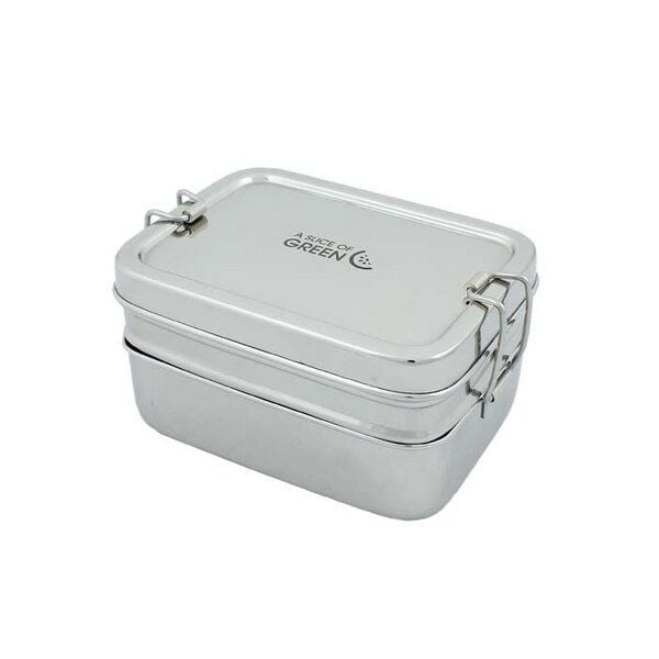 A Slice of Green Edelstahl Lunchbox Doppeldecker inkl. Minibox von A Slice of Green